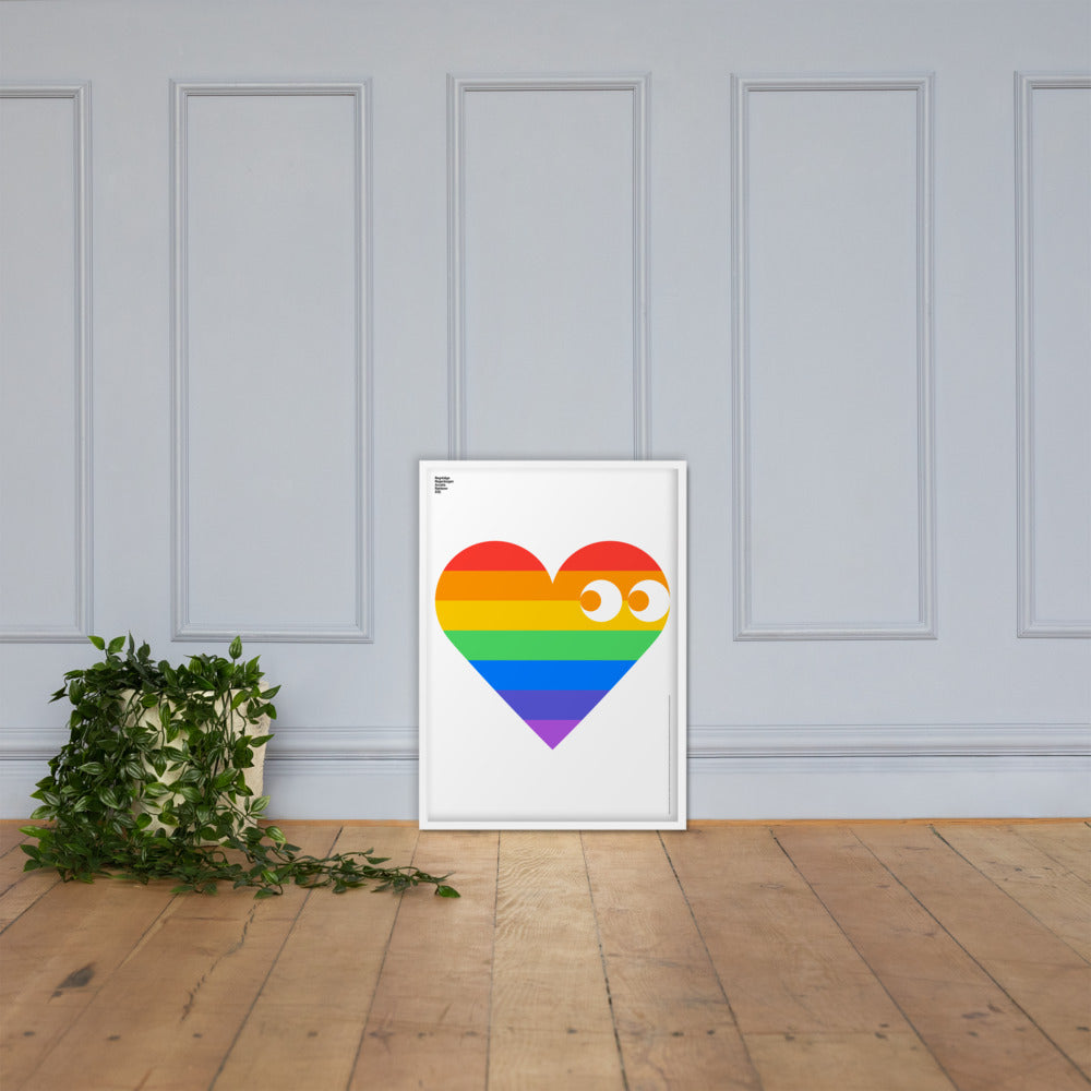 Framed Rainbow Heart Poster