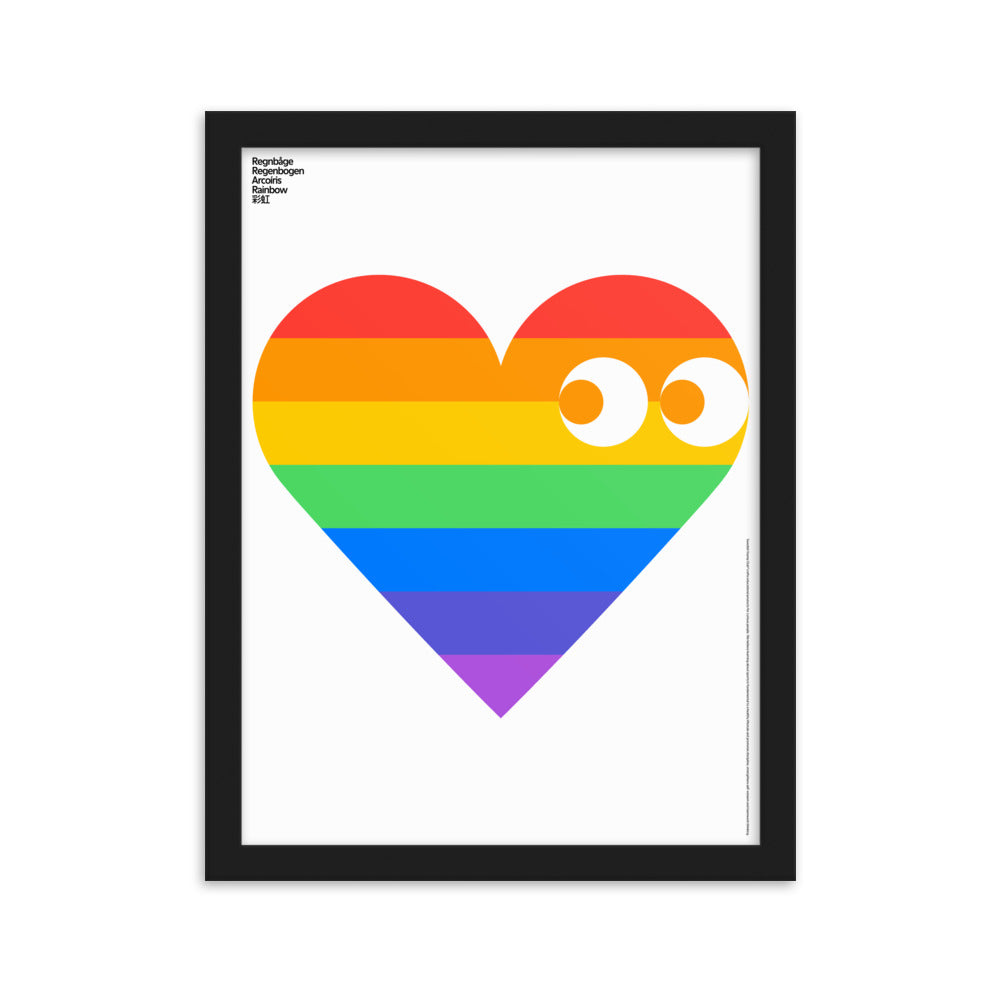 Framed Rainbow Heart Poster