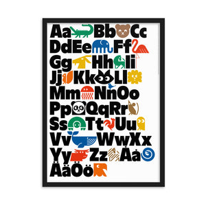 Framed Swedish Alphabet Poster