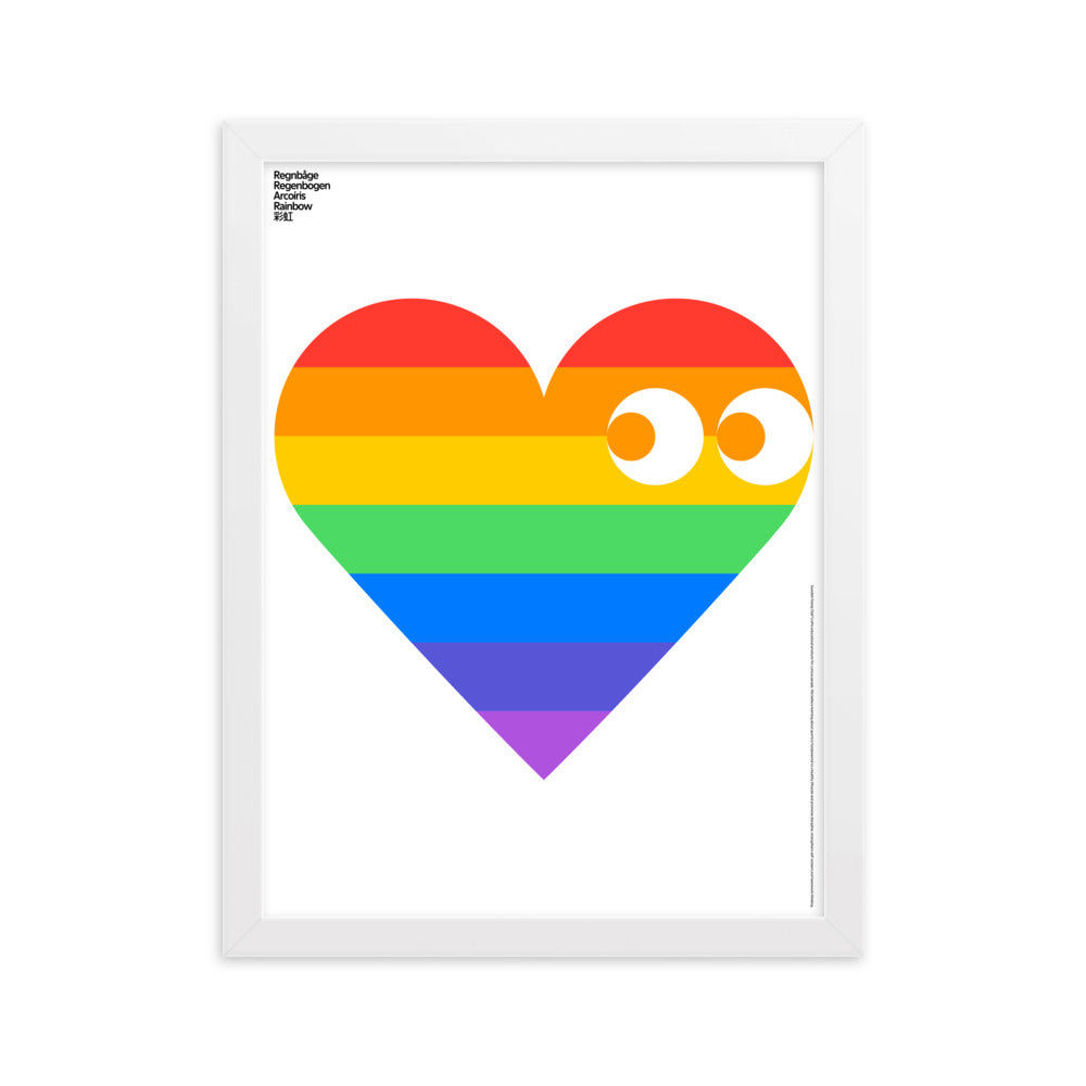 Framed Rainbow Heart Poster