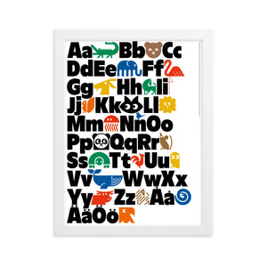 Framed Swedish Alphabet Poster