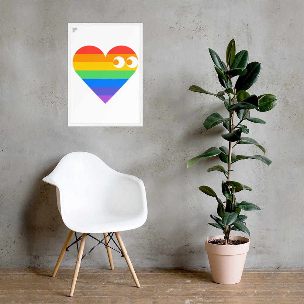 Framed Rainbow Heart Poster