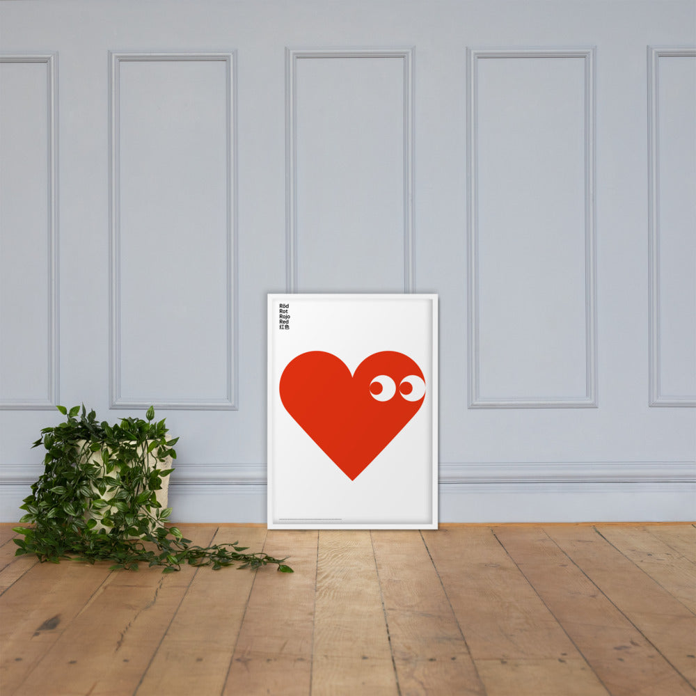 Framed Red Heart Poster