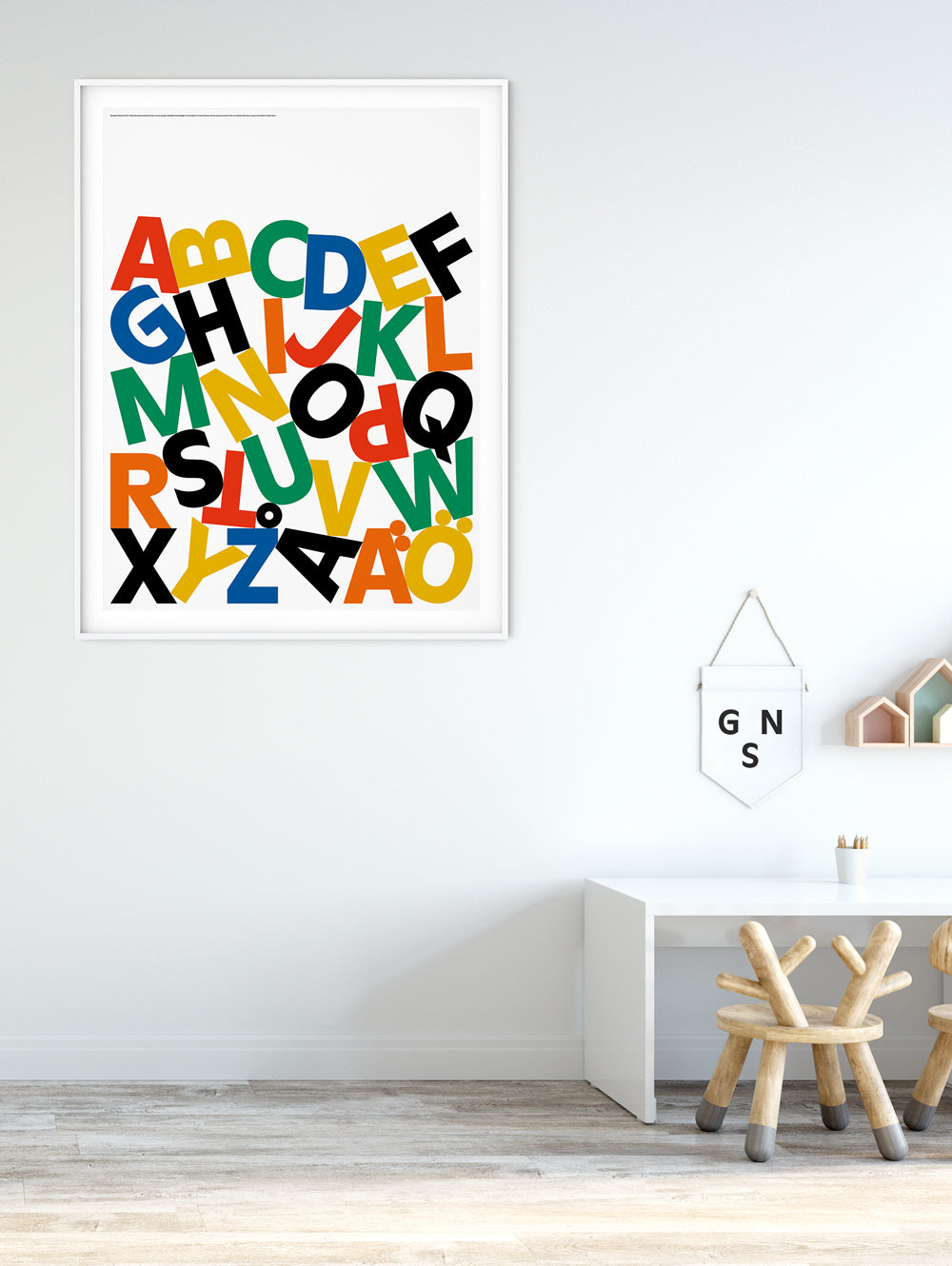Pile Alphabet Swedish Poster