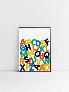Pile Alphabet Swedish Poster