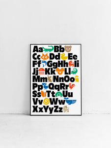 Animal Alphabet English Poster