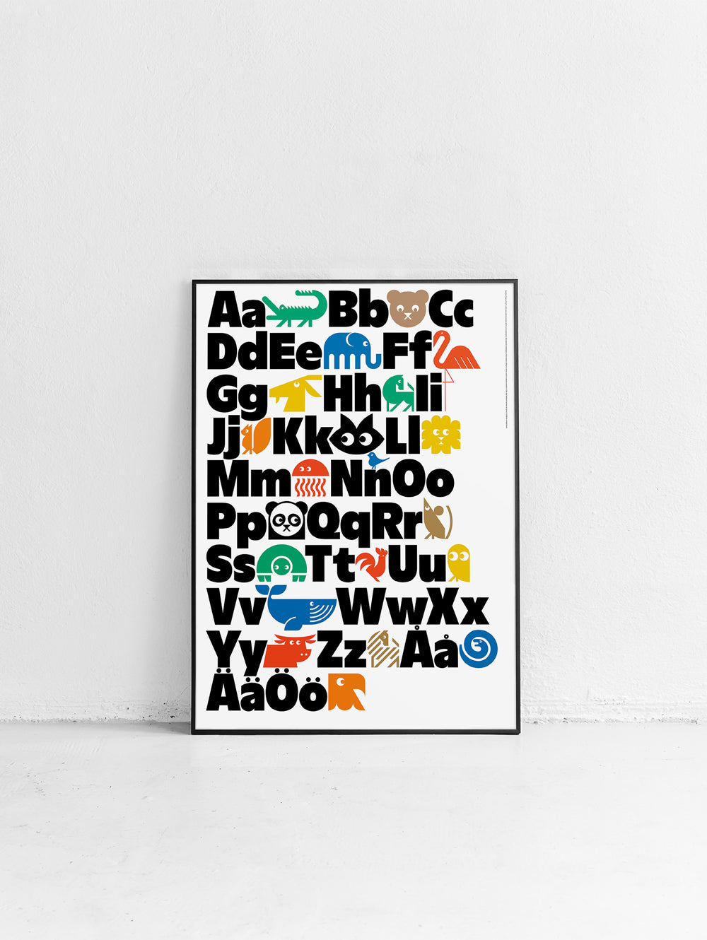 Animal Alphabet Swedish Poster